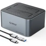Orico 6626C3-C-V1-AU-GY Dual Bay 2.5"/3.5" SATA HDD/SSD Dock with Offline Clone Function