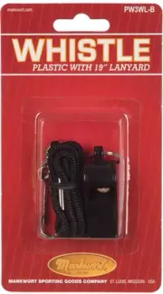 Markwort Black Whistle with Lanyard - Essential Sports Accessory