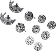 10Pcs Bobbin Case Shuttle Hook Kit, Stainless Steel Household Domestic Sewing Machine Bobbins Replacement Parts Fit for Hand Making Mending Clothes, Functional, Wide