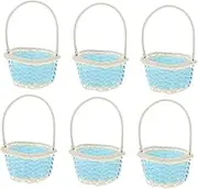 WATIIFUFU 6pcs Woven Baskets Small Decorative Storage Baskets with Handle for Shower Weddings and Party Favors Versatile Lightweight Durable for Small Items