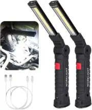 LED Work Lights, Rechargeable Flash Lights Magnetic, 360° Rotate Foldable Drop L