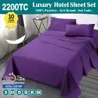 Luxury 2200TC Hotel 4Piece Soft Flat Fitted Sheet Set Single Queen King Size Bed