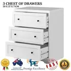 3 Chest of Drawers Furniture White Tallboy Bedside Table Storage Unit Cabinet AU