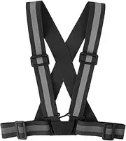 [CXNXFD] Outdoor Reflective Vest, Reflective Band, Unisex Safety Vest Suitable for Running, Cycling, Jogging, Hiking, Black