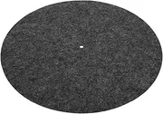 Audio Vibration Pad, Durable Wool Turntable Platter Mat Prevent Shake for Vinyl Record Players(Black)