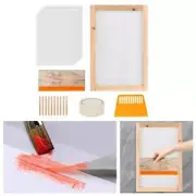 24x Screen Printing Starter Kit Wooden Screen Printing Frame with Net And Ribbon