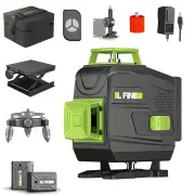 LFINE 4D 16 Line Laser Level Kit Self-Leveling Horizontal and Vertical Cross EU Plug with 2 Rechargeable Lithium Battery