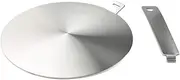 Heat Diffuser Stainless Steel Induction Diffuser Plate for Electric Gas Stove Glass Induction Cooktop Heat Diffuser WITH removable handle,14cm