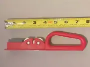 CHEF'S SECRET Knife & Scissor Sharpener Red Handle Sharpening Stone and Disks