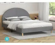ALFORDSON Bed Frame Double Size Mattress Base Platform Grey Fabric CALLA