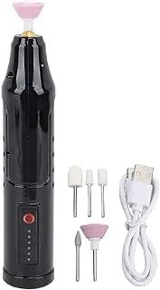 GRCFUMO Portable Electric Nail Drill Machine, Rechargeable Manicure Pedicure Tools, Professional Nail File Kit for Household Professional Use (Black)