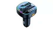 Car Bluetooth 5.3 FM Transmitter, Dual USB 20W, Ambient Lighting, Type C PD20W