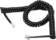 uxcell Phone Cord for Landline, 10ft Uncoiled/1.7ft Coiled RJ9 4P4C Telephone Handset Cord No Tangle Coiled Phone Cable, Black