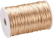 Fuvarie Champagne Beige Poly Satin Cord Ribbon Twine 2.5mm for Hand-Woven Tassels Crafts Knotting Knitting Necklace Bracelet Beading Macramé Jewelry Making Sewing