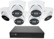 Swann AdvancedX Home Security Camera System, 8Channel 6Dome Cams,POE Cat5e NVR 4K HD Video with 1TB HDD,Indoor or Outdoor Wired Surveillance CCTV,Color Night Vision,Heat Motion Detection,LED Lights