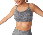 Cotton On Body Workout Yoga Crop - Wire-Free Sports Bra - Spacedye, Small #8492