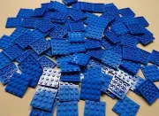 x100 NEW Lego Blue Plates 4x4 Brick Building Blue Baseplates