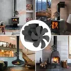 Flue Pipe Heat Powered Fireplace Fan 6 Blade Working 140-662°F Chimney Pipe