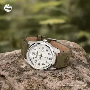 【Timberland】天柏嵐 OUTDOOR系列 戶外經典 皮革錶帶-綠45mm(TDWGB2230703)