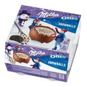 MILKA CHOCOLATE SNOWBALLS OREO - 112G - EGG FILLED WITH MILK CREAM FILLING