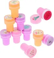 Yardwe 10pcs Summer Flamingo Self Inking Stamps for Fun Party Favors Classroom Rewards Supplies Encouraging