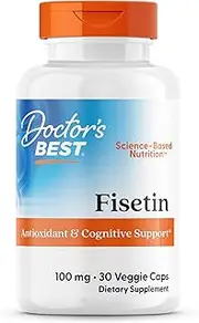 Doctor's Best Fisetin with Novusetin, Non-GMO, Vegan, Gluten Free, Soy Free, 100 mg, 30 Veggie Caps