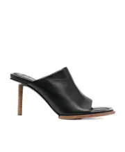 Les Mules Rond Carré leather mules 35,36,37 Black