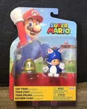 NEW Jakks Pacific 41548 World of Nintendo 4" Mario CAT TOAD W/SUPER BELL Figure