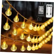 Globe String Lights 49.2 Feet 100 LED, Plug in Crystal Fairy String Lights