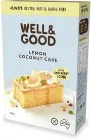 Well And Good Lemon Coconut Cake Mix & Gojiberry Icing G/F 475g