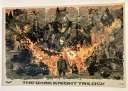The Dark Knight Trilogy (Purging Fire) Variant screen print by Gabz