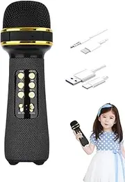 Wireless Karaoke Phone, Wireless Karaoke Phone, Compact Multifunctional Phone, Portable Phone for Adults, Portable Player, Karaoke Speaker Recorder