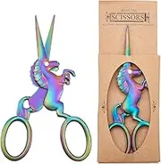 SUNNYCLUE 1pc Unicorn Sewing Scissors 4.5Inch Small Snips Stainless Steel Sharp Tip Brow Shaping Vintage Scissors Shears for DIY Crafting Needle Work Threading Art Work