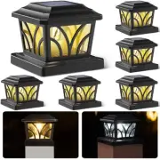 Solar Post Cap Lights Outdoor, Aluminum Glass 2 Modes Edison LED Bulbs for 4x...