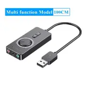 Vention USB External Sound Card USB to 3.5mm Audio Adapter USB to Earphone Microphone for Macbook Computer Laptop PS4 Sound Card Multi function 100cm
