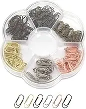 300 Metal Mini Paper Clip Super Cute Tiny Paperclips 3/5 Inch 6 Colors Bronze Gold Steel Clips in Plum Blossom Shape Clear Acrylic Paper Clips Holder for Office School Home Desk Organizers