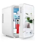 WRE110 Mini Skincare Fridge, 4 Liter, 6 Can , Makeup Mirror Front - White AC/DC