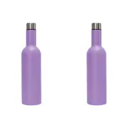 2x Annabel Trends Stainless Steel 750ml Wine Bottle Container Gelato Purple