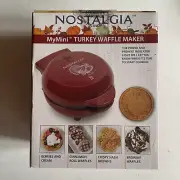 MyMini Turkey Waffle Maker 5” Compact Size. Brand New By Nostalgia.
