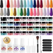 32 Color Dip Nail Powder Starter Kit 36 Bottle Blue Cheese Yellow Nail Dip Powde