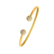 Children's 9kt Yellow Gold Silver Infused Cuff Bangle
