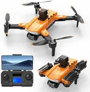 Drone with 8K Camera for Adults Beginner, 360 Degree Obstacle Avoidance 90 Degree Adjustable Lens Foldable RC Quadcopter with Remote Control,Storage Bag,Protective Frames (Orange)