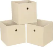 3 PCS Foldable Storage Bins Cubes,Organizer Baskets with Dual Handles 11 Inch Cl