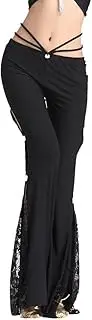 [ZLTdream] Women's Lace Split Diamond Belly Dance Pants