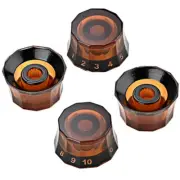 4 Pcs Black Corner Button Guitar Potentiometer Knob Electric Volume Knobs