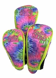 Birdie Babe Green Tye Die Headcovers Golf Club Head Covers Set of 3 -L, M, S