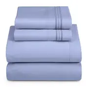 Size Sheets - 4 Piece Bed Sheet Set, Hotel Luxury Double Brushed King Steel