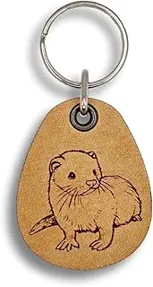 ForLeatherMore - Ferret - Genuine Leather Keychain - Pet Key Fob