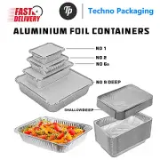 Foil Food Containers With Lids Aluminium Tray Takeaway Microwave Safe Non-Toxic