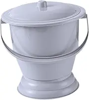 Potty Pot Spittoon Urinal with Lid,Night Urinal Toilet,Portable Bedpan PottyBucket for Female Male Indoor Home, Gray